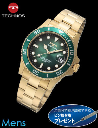 TECHNOS（テクノス）グランドオーシャン　THE・GOLD（ゴールドｘグリーン）(23-0660）[メンズ]